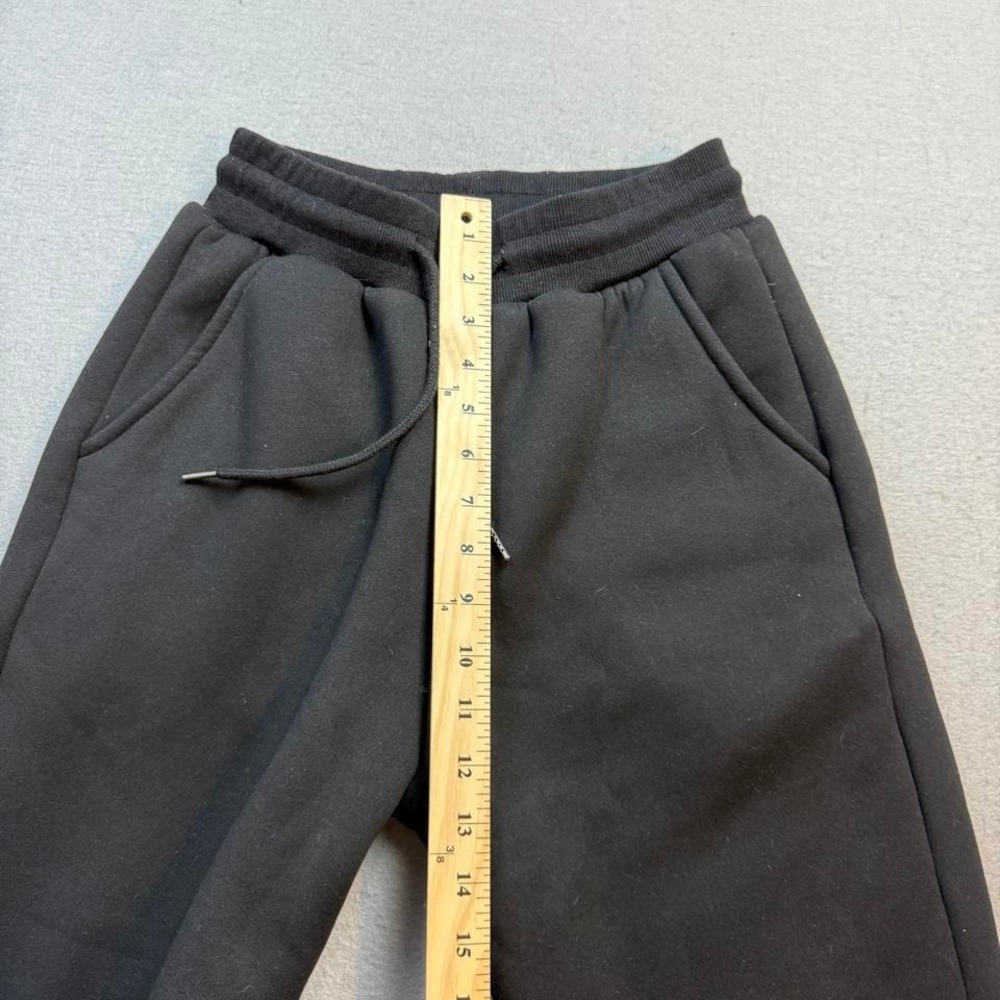 Fleece Lined Black Jogger Pants Size Small Cozy Winter - Picture 4 of 8